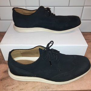 Cole Haan Classic Wingtip Oxford Shoes - C24085 - Black Suede - Men's Size 10